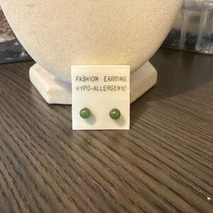 Small Green Stud Earrings